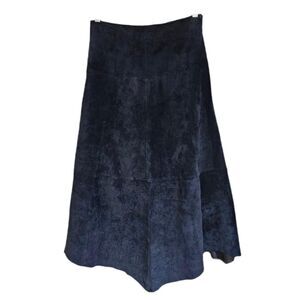 vintage western boho black suede skirt